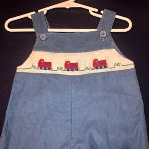 Boys Smocked Firetruck Jon Jon 0-3T